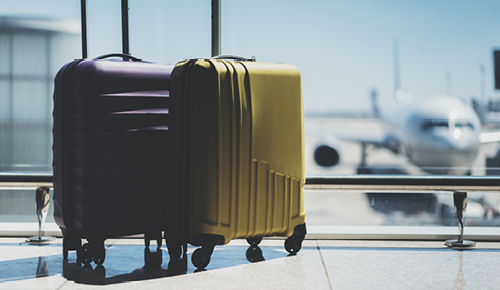 Suitcases at an airport